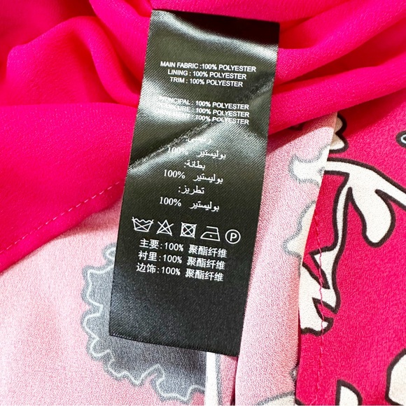 LAST CHANCE! NWT SELF-PORTRAIT Asymmetrical Twist Floral Print Dress Red 4 NEW - Picture 8 of 10